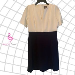 Vince Camuto, Size 4, Navy Blue and Cream Dress
